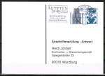 Bund Zusammendruck 50+10 Pf SWK oben geschnitten aus MH als portoger. Zdr.-EF auf Sammel-Anschriftenprfungs-Postkarte von 1993-2002
