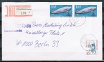 Bund 1525 als portoger. MiF mit 2x 165 Pf Luftpostbefrderung + Zusatz auf Einschreib-Brief bis 20g von 1991-1992