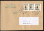 Bund 1547/1549 als portoger. Zdr.-EF mit senkr. 60 Pf Heide/mosaikj./Heidelibelle auf Inlands-Drucksache 100-250g von 1992, 14x20 cm