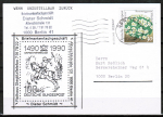 Bund 1505 als portoger. EF mit 30 Pf Rennsteiggarten auf Massendrucksache-Postkarte von 1991-1993