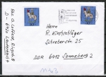 Bund 607 als portoger. MeF mit 2x 50 Pf Wohlfahrt 1969 auf Brief bis 20g von 1990 in die DDR, codiert