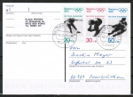Bund 687 als Zdr. 20+30+50 Pf Winter-Olympiade aus Block 6 als portoger. Zdr.-EF auf Inlands-Postkarte von 1997-2002, codiert