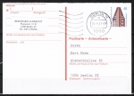 Berlin 816 als Ganzsachen-Postkarte P 132 - Antwortkarten-Teil mit eingedr. Marke 40 Pf SWK Lumo neben Marke als Orts-Pk innerh. Berlins von 1989-1991
