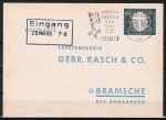 Bund 329 als portoger. EF mit 10 Pf Oberammergau auf Inlands-Postkarte von 1960-1961