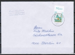 Berlin 834 als portoger. EF mit 100 Pf SWK als Oberrand-Bogenmarke auf Berliner Ortsbrief 20-50g von 1989-1991