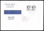 Berlin 826 als portoger. MeF mit 2x 170 Pf Frauen-Serie auf Luftpost-Drucksache 60-80g von 1989-1991 nach Neuseeland, 14x20 cm