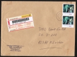 Bund 2076 als portoger. MeF mit 2x 300 Pf Richard Strauss auf C5-Inlands-Brief von 2000, ca. 22 cm lang