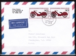 Bund 1170 als portoger. MeF mit 2x 80 Pf Jugend 1983 auf Luftpost-Brief 5-10g von 1983-1989 in die USA, rs. kleine Code-Stempelchen