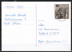 Bund 1215 als portoger. EF mit 60 Pf EZM aus Weltpostkongress-Block auf Inlands-Postkarte von 1984-1993