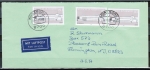 Bund 1289 als portoger. MeF mit 3x 80 Pf Bundeshaus - EZM aus Block 20 auf Luftpost-Brief 15-20g von 1989-1993 in die USA/Code