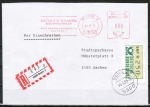 Bund ATM 1 - Marke zu 250 Pf in Spritzguss-Type portoger. als Zusatz zum 80 Pf Freistempel als Einschreib-Brief 20-50g von 1983