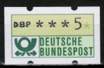 Bund ATM 1 - Marke zu 5 Pf in Gravur-Type von einem Terminal-Drucker aus Hannover mit defektem ersten Sternchen - postfrisch