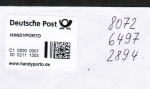 Brief mit "Handy-Porto" der Deutschen Post AG - nicht zu verkaufen - nur zur Dokumentation eingestellt !