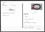 Berlin 843 als portoger. EF mit 80 Pf Rechnungskontrollbehörden auf Auslands-Postkarte von 1989 von Berlin in die UdSSR - ohne AnkStpl.