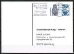 Bund Zusammendruck 50+10 Pf SWK unten geschnitten aus MH als portoger. Zdr.-EF auf Sammel-Anschriftenprfungs-Postkarte von 1993-2002