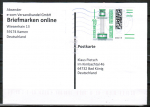 Bund 3696 als (portoger.?) EF mit 70 Cent Leuchtturm Friedrichsort auf Inlands-"Postkarte mit Inhalt" - was halb-legales ... von 2022, codiert