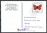 Bund 1519 als portoger. EF mit 140 Pf Jugend 1991 auf Einzel-Anschriftenprüfungs-Postkarte von 1993-1997, rs. Prüfstpl.