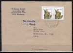 Bund 1624 als portoger. MeF mit 2x 60 Pf E. Q. Asam auf Auslands-Drucksache 20-50g von 1992 in die USA, vs. codiert, B6-Format