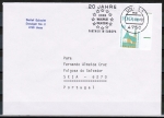 Bund 1406 als portoger. EF mit 100 Pf SWK "Altötting" aus Bogen als Ober-Eckrand-Marke auf CEPT-Brief vom März 1989 nach Portugal