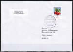Bund 3043 als portoger. EF mit 60 Cent Blumen / Kaiserkrone aus Rolle auf B-Brief vom ZAG Bsingen in die Schweiz von 2014