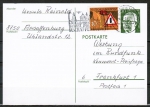 Bund 671 als portoger. MiF mit 10 Pf "Verkehrsregeln" auf Postkarte