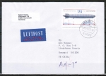 Bund 2589 als portoger. EF mit 170 Cent EZM aus Zeppelin-Block 2007 auf Übersee-Luftpost-Brief bis 20g von 2007-2010 nach China, AnkStpl.