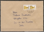 Berlin 832 als portoger. MeF mit 2x 140 Pf SWK aus Rolle auf Auslands-Brief 50-100g von 1989-1991 nach Polen, AnkStpl.