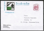 Bund 1028 als portoger. EF mit roter 60 Pf B+S - Marke aus Rolle im Buchdruck auf Auslands-Drucksache bis 20g von 1984 nach Polen, 3 AnkStpl.