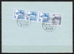 Bund 918 als portoger. MiF mit 3x 70 Pf + 1x 10 Pf je B+S - Marken aus Rolle rckseitig auf Paket-Auslieferungsschein fr die Zustellgebhr von 1984