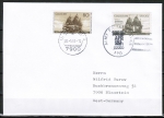Bund 1180 - 80 Pf Concord-Schiff mit dt. Stempel und mit motivgleicher USA-Marke mit US-Stempel als Brief 1983 gelaufen