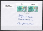 Bund 1274 als portoger. MeF mit 2x 50 Pf Jugend 1986 auf Inlands-Brief bis 20g von 1989-1997