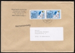 Bund 1275 als portoger. MeF mit 2x 60 Pf Jugend 1986 auf Inlands-Bchersendung 250-500g von 1989-1993
