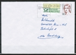 Bund ATM 1 - Marke zu 20 Pf + 80 Pf Frauen-Serie auf Inlands-Brief bis 20g vom Juli 1989