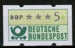 Bund ATM 1 - Marke zu 5 Pf in Gravur-Type (!) von einem Terminal-Drucker aus Hannover mit defektem zweitem Sternchen - postfrisch