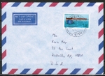 Bund 1378 als portoger. EF mit 140 Pf Schieblehre auf Luftpost-Brief bis 5g von 1988 in die USA/Code