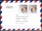 Bund 1383 als portoger. MeF mit 2x 50 Pf Wohlfahrt 1988 auf CEPT-ermäßigtem Brief bis 20g von 1988-1989 nach Portugal