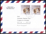 Bund 1383 als portoger. MeF mit 2x 50 Pf Wohlfahrt 1988 auf CEPT-ermigtem Brief bis 20g von 1988-1989 nach Portugal