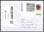 Bund 2989 als portoger. MiF mit 205 Cent August Hermann Francke + 58 Cent Blumen Bogen auf Inlands-Übergabe-Einschreib-Brief bis 20g von 2013, codiert