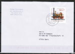 Bund 3027 als portoger. EF mit 58+27 Cent Tag der Briefmarke 2013 / Dampflok auf Inlands-Brief bis 20g von 2013, codiert