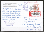 Bund 919 als portoger. (!) EF mit 190 Pf B+S aus Bogen mit SR auf Einschreib-Postkarte vom Ersttag 1977 ab Berlin nach Großbritannien