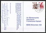 Bund 695+698 o.g. als portoger. Zdr.-EF mit Zdr. 10+30 Pf Unfallverhütung oben geschnitten aus Markenheftchen auf Inlands-Postkarte von 1974-1978