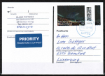 Bund 3789 als portoger. EF mit 95 Cent Planetarium auf Auslands-Postkarte von 2023-2024 nach Luxemburg, rs. codiert