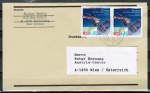 Bund 1526 als portoger. MeF mit 2x 60 Pf Europa 1991 auf Drucksache-Streifband 20-50g von 1991 nach sterreich, AnkStpl.