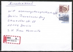 Bund 1679 als portoger. MiF mit 500 Pf + 50 Pf SWK je aus Rolle auf Inl.-Kompakt-Einschreibe-Brief 20-50g vom Jan. 1997