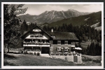 Ansichtskarte von Kleinwalsertal / Riezlern - Schwende, Gasthaus - Café - Pension "Bergblick" - Franz und Narzisse Holzer, wohl 1950er-Jahre