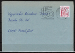 Bund 916 o.g. als portoger. EF mit roter 50 Pf B+S - Marke oben geschnitten aus MH auf Inlands-Brief bis 20g von 1977-1978