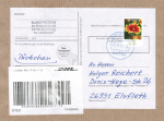 Bund 3399 als portoger. EF mit 379 Cent Blumen-Serie aus Rolle auf Inlands-Pckchen-Adresse ("S-Pckchen") von 1.7.2018-31.12.2021, mit Label