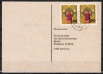 Bund 709 als MeF mit 2x 20 Pf Weihnachten 1971 auf Inlands-Drucksache / Postkarte von 1977