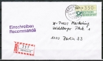 Bund ATM 1 - Marke zu 350 Pf in Spritzguss-Type als portoger. EF auf Inlands-Einschreibe-Brief (innerhalb Berlns) bis 20g von 1991-1993