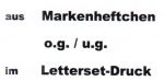 Marken aus Markenheftchen oben / unten geschnitten - im Letterset-Druck